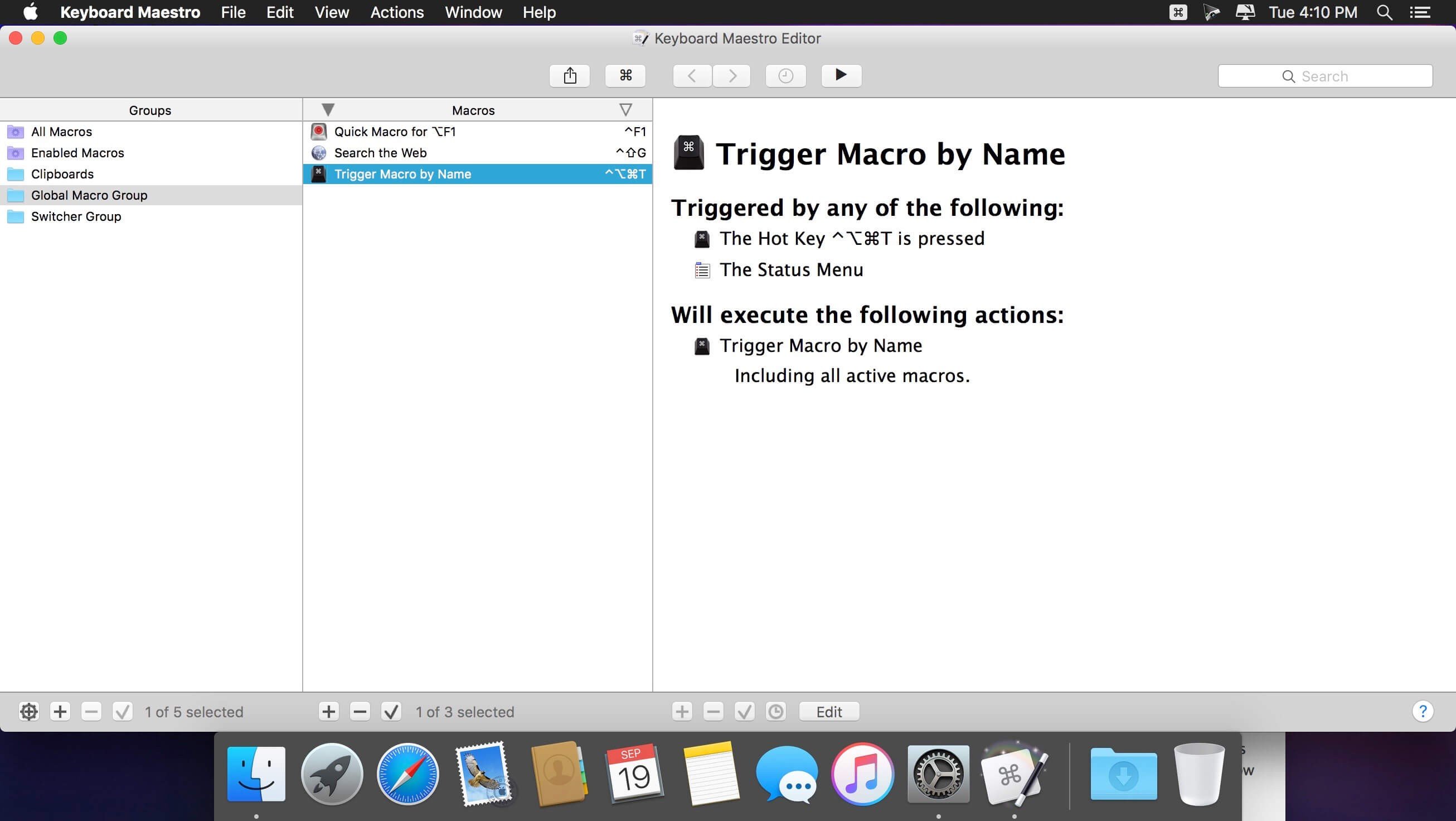Keyboard Maestro screenshot 1